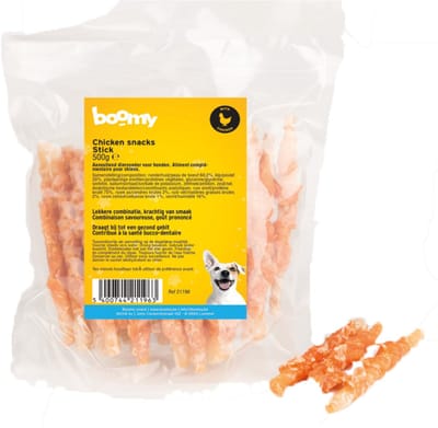 Boomy - Chicken sticks - Kauwstaafjes met kip voor honden - Hondensnacks - Hondensnoepjes - 500g