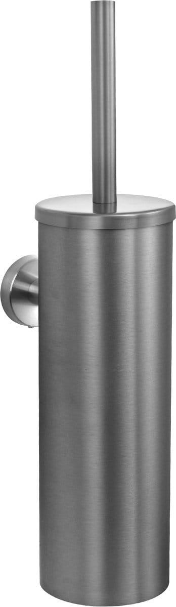VDN Stainless Toiletborstel met houder - Toiletborstelhouder - Gun metal - Wc borstel met houder - RVS - Hangend