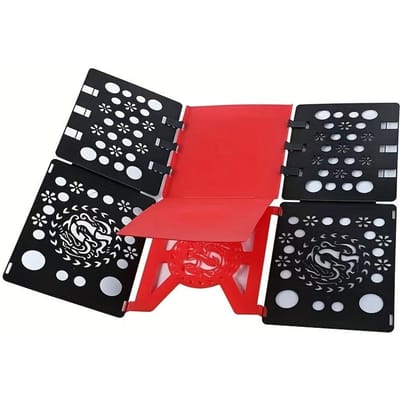 Duurzaam Plastic Hemdenvouwplank met 6 Kleurrijke Wasvouwers - Ergonomisch Ontwerp voor Snel Drogen, Ruimtebesparende Kledingorganisator voor Volwassenen