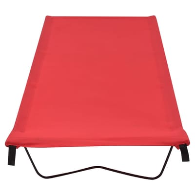 vidaXL - Campingbedden - 2 - st - 180x60x19 - cm - oxford - stof - en - staal - rood