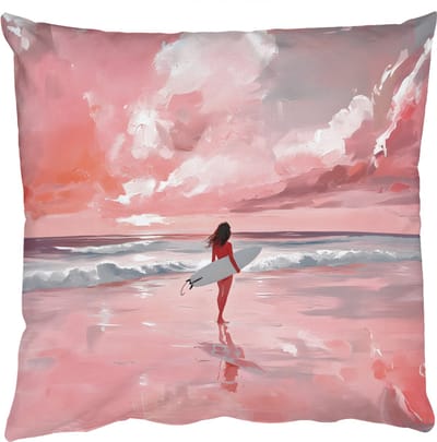 Sierkussens - Kussentjes Woonkamer - 50x50 cm - Roze - Surfen - Zee