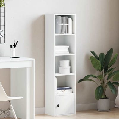 vidaXL - Boekenkast - 31x24x127 - cm - bewerkt - hout - wit