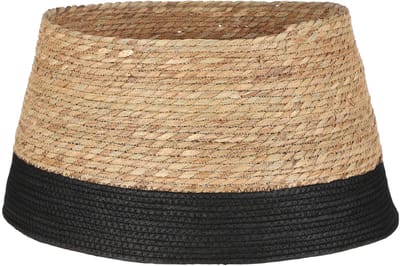 House of Seasons Kerstboomrok - rotan - bruin/zwart - D50 x H26 cm - kerstboommand - kerstversiering