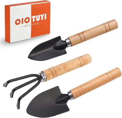 SnelShoppen - Mini Tuin Gereedschap Set, 3 Delige Tuin Tools met Mini Schep en Hark, Kinderen Binnenplanten Accessoires, RVS Scheppen voor Miniatuurtu