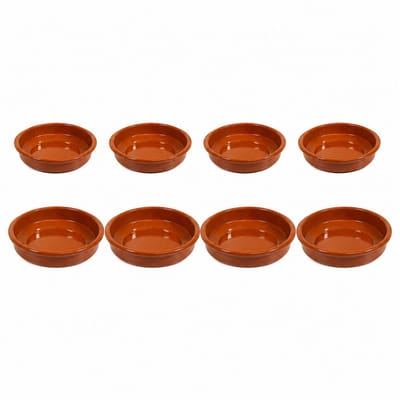 Set tapas schaaltjes Murcia - 8x - 16 en 18 cm - terracotta - met handvaten