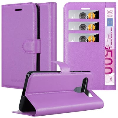 Cadorabo Hoesje geschikt voor LG K61 in MANGAAN PAARS - Beschermhoes met magnetische sluiting, standfunctie en kaartvakje Book Case Cover Etui
