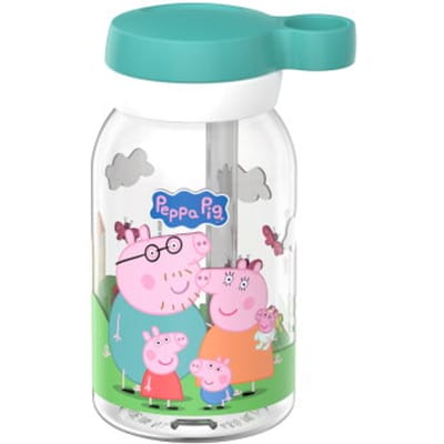 Mepal Drinkfles met rietje Campus - 450 ml - Waterfles kinderen - Lekdicht - Hygiënische draaideksel - Peppa Pig