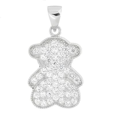 Blinx Jewels Zilveren Hanger Beer Steentjes Zirkonia