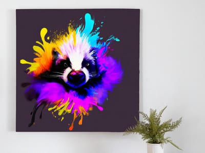 Fizzy skunk | Fizzy Skunk | Kunst - 60x60 centimeter op Canvas | Foto op Canvas
