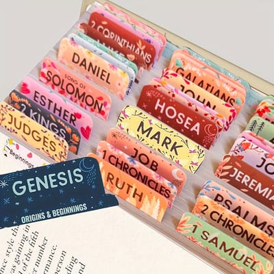 VANDAAG VERZONDEN - Bijbel Tabbladen - Cor&Sinho® – Bijbelboeken - Christelijk - Bijbel - Genesis - Organizer - Tab Tabs - Bijbelstudie - Biblejournaling