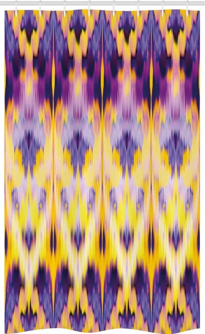 ABAKUHAUS Ikat douchegordijn – 120 x 180 cm – Polyester, lila geel