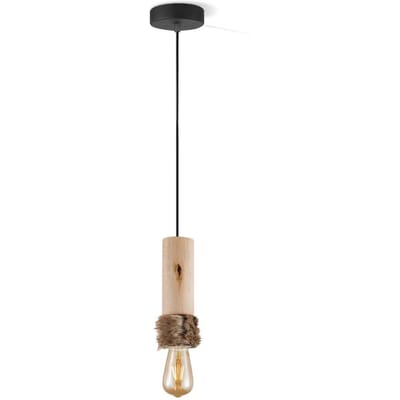 Home Sweet Home - Landelijke Hanglamp Furdy - geschikt voor E27 LED lichtbron - hanglamp gemaakt van Hout - 10/10/130cm - Pendellamp geschikt voor