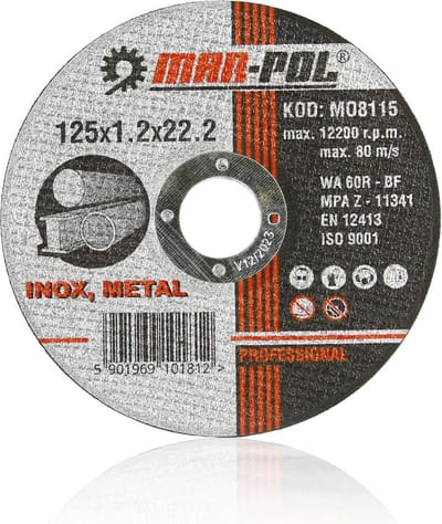 Doorslijpschijf - slijpschijf metal 125x1.2mm M (25.st)