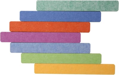 Allecta - Vilten bulletin boardstrips voor kantoor, klaslokaal of thuis - 6 stuks in zes kleuren