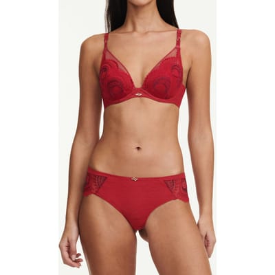 Chantelle Co Bra Tshirt Plunge Passion Red/aubergine Maat: B70 | BH's Outlet | Dames