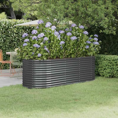 vidaXL - Plantenbak - 224x80x68 - cm - gegalvaniseerd - staal - antracietkleurig