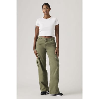 Levi's Superlow Loose Cargo Nd Ivy Green Pigmen Taglia: W27L32 | Pantaloni cargo Outlet | Donna | Verde
