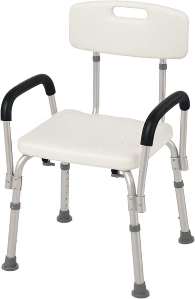 Douchestoel met Antislip - Toiletstoel - Badkamerstoel met Rugleuning & Armsteun - Doucheaccessoire