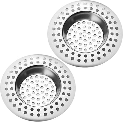 RVS Keukenafvoerfilter voor Douche en Badkamer - Haar- en Voedselvanger, 2 Stuks, 7.5cm en 3.5cm Diameter