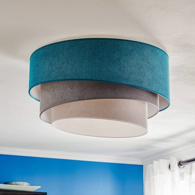 Duolla Plafondlamp Pastel Trio 60 cm turquoise/grijs/lichtgrijs