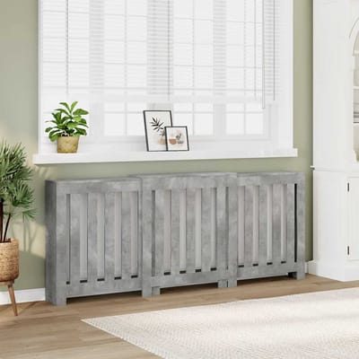 vidaXL Radiatorombouw 205x21,5x83,5 cm bewerkt hout betongrijs