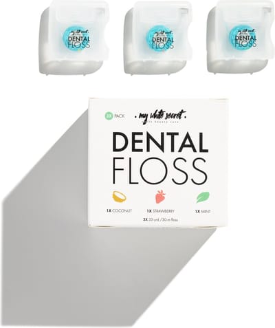 My White Secret® Dental Floss - Flosdraad - Flossers - 3 smaken, Sweet strawberry, Soothing Coconut & Refreshing Mint