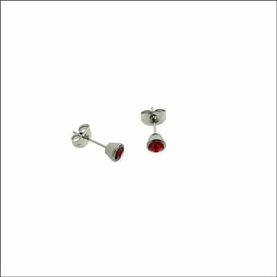 Aramat Jewels | Oorbellen | Oorbellen – Staal Kristal Rood (5mm) | | | |5mm | Staal | Kinderen, Volwassenen | Verkleurd niet