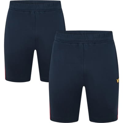 Lyle & Scott Heren-shorts met geborduurd logo en elastische tailleband (set van 2) (Wit)
