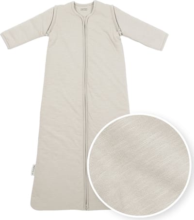 Meyco Baby Slub baby slaapzak met afritsbare mouwen - greige - 110cm - 2.5 TOG