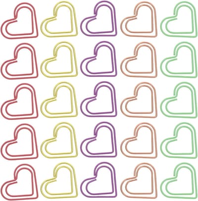 Metalen Hartclips - Decoratieve Clips - Papieren Organiseren - Unieke Hartvorm - 300 Stuks - Diverse Kleuren