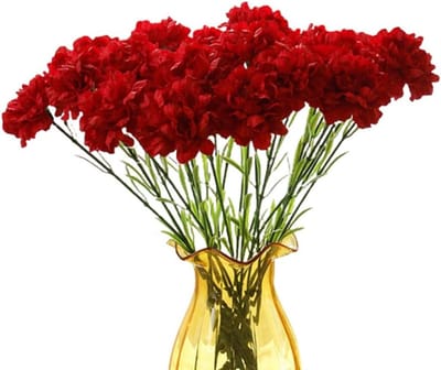 Kunstmatige Zijde Anjers Boeket van 10 Bossen, 51 cm Lange Stelen voor Fotoprops en Bruiloft Decoratie, Perfect voor Thuis en Feestjes