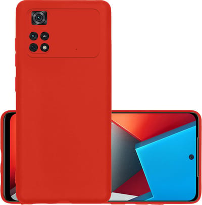 Hoesje - Geschikt voor Xiaomi Poco X4 Pro 5G - Sterk & Shockproof - Hoes Cover - Siliconen Case - Rood