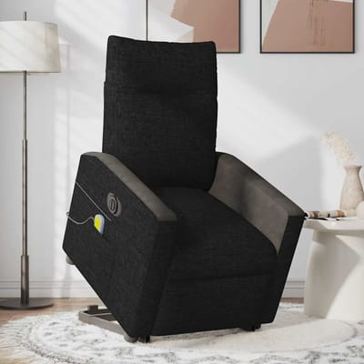 vidaXL - Sta-op-massagestoel - elektrisch - verstelbaar - stof - zwart