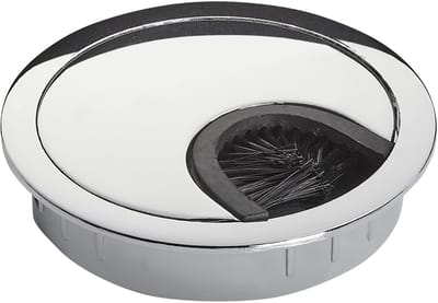 SO-TECH Kabeldoorvoer gepolijst metaal Kabelopening Ø 60 mm bureau met stofafdichting