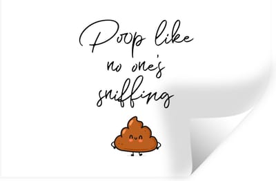 Muurstickers - Sticker Folie - Spreuken - Quotes - Poop like no one's sniffing - Poep - 30x20 cm - Plakfolie - Muurstickers Kinderkamer - Zelfklevend Behang - Zelfklevend behangpapier - Stickerfolie