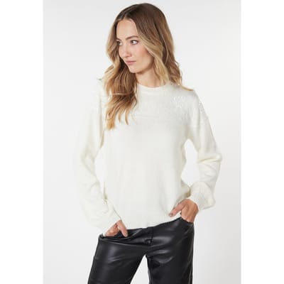 EsQualo Sweater Knit Lace Off White Maat: S | Sweaters Outlet | Dames | Wit
