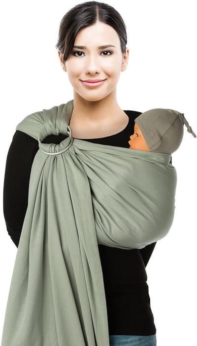 Baby draagdoek - Ring sling - Baby dragen - Zonder knopen - 500 x 60 cm - Grey Violet