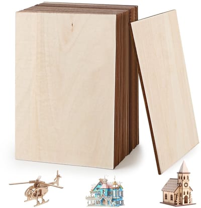 MTTProducts - Plywood Sheets - Houten Panelen - Perfect voor Creatieve Projecten - 15x10cm - Balsa Hout - Ideaal voor DIY Modelbouw - 20 Stuks
