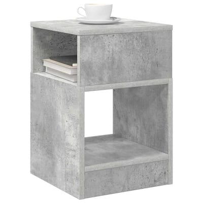 vidaXL - Bijzettafel - Beton - Grijs - 30,5 - x - 30 - x - 45 - cm - Bewerkt - hout