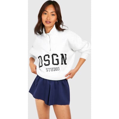 boohoo Dames Sweatshorts met ruwe zoom | Marineblauw | Maat: 34