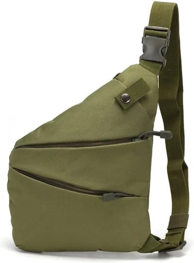 Schoudertas - Mannen en Vrouwen - Bagpack - Bergsport - Waterdicht - Reizen - Outdoor - Kleine Borst Zak - Slim Mini - Crossbody - Tas - Rechter schouder - Gecodeerde waterdichte Oxford doek - Leger Groen
