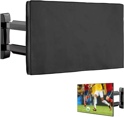 kwmobile 32" TV TV hoes voor buiten - Beschermhoes voor televisiescherm tegen stof en zon, zwart