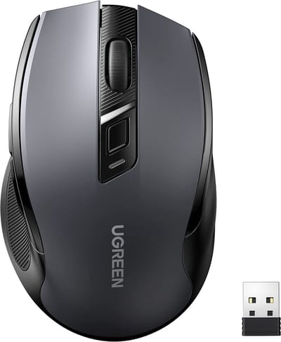 Ynkkvre - Draadloze muis - Radio muis - Draadloze optische muis - 2.4G draadloze muis - Stille muis - Muis met ergonomisch ontwerp - 10 meter stabiel bereik - 1200 DPI precisie - Plug & play ontvanger - 3 miljoen klikken levensduur