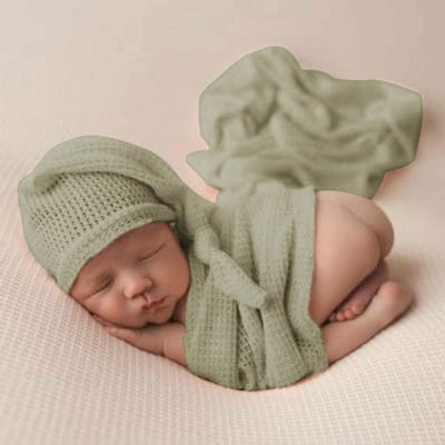 Doe-het-zelf babyfotografie rekwisieten - Pasgeborenen wraps en mutsen - Set van 2