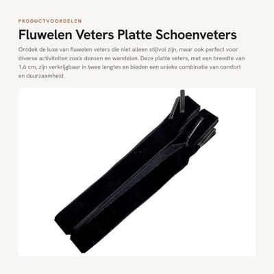 Dailygoods- Schoenveters 1,6 cm breed - Platte Veters - Fluwelen Veters - Wasbare Veters - Duurzaam - Lichtbestendig