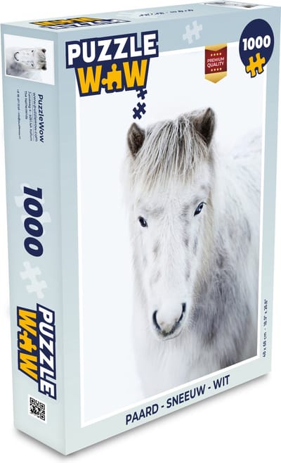 Puzzel Paard - Sneeuw - Wit - Legpuzzel - Puzzel 1000 stukjes volwassenen