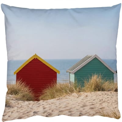 Sierkussens - Kussentjes Woonkamer - 50x50 cm - Strand - Huisjes - Kleurrijk - Duinen