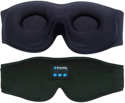 Draadloos Slaapmasker met Oordopjes – Ergonomische Hoofdband – Geluidsisolerend – Bluetooth