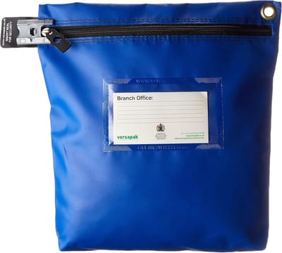 Geldzak Medium - Beveiligingstas - Veilig Transport - Robuust Materiaal - 26x5x26 cm - Blauw