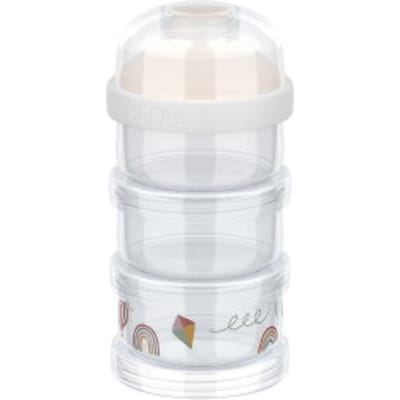 Mepal Mio Melkpoedertoren 3-delig - 360 ml - Luchtdichte afsluiting met schekdop - Multifunctioneel opbergen en doseren - Sunshine & Rainbow